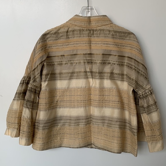 PIAZZA SEMPIONE Vintage Textured White, Beige, Gray, Gold Jacket - Size Medium - Picture 10 of 16